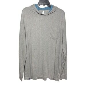 Johnnie-0 Gray Striped Hoodie Men's Size XL Casual Surf